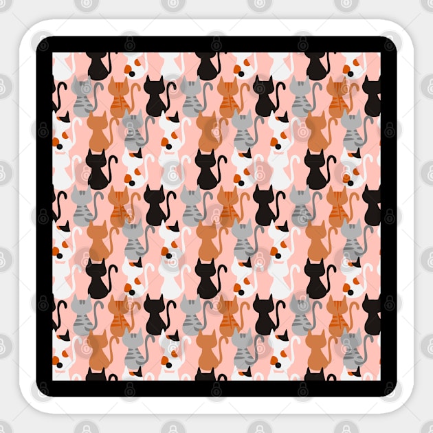 Cute Cat Seamless Patterns Sticker by labatchino